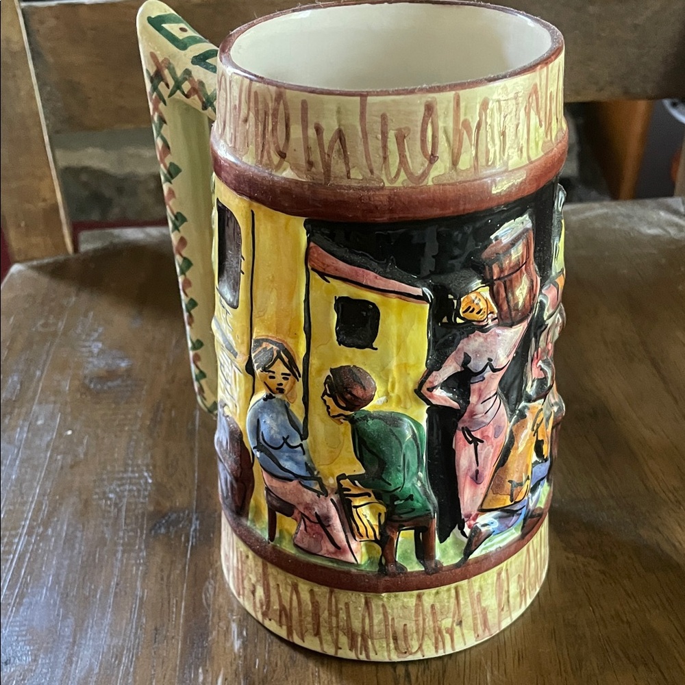 Colorful Ceramic Vintage Beer Stein